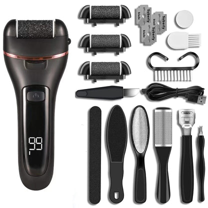 Bienelia™ Lima eléctrica para pies y set de pedicura 10 en 1 para eliminar durezas y callos