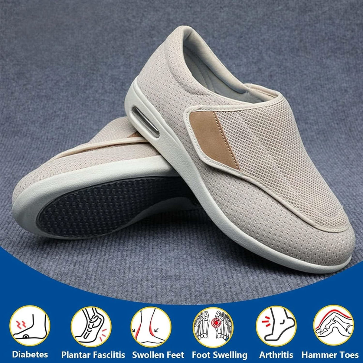 Bienelia™ Zapatos anchos y cómodos para hombres con diabetes