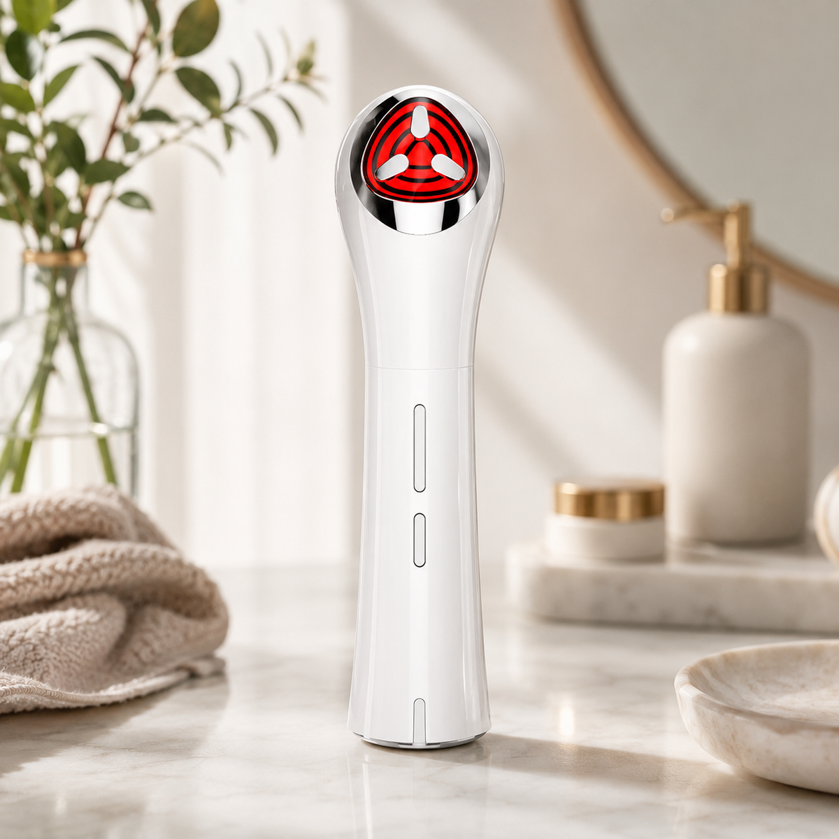 Bienelia™ Masajeador facial y de cuello con microcorriente, EMS y luz LED