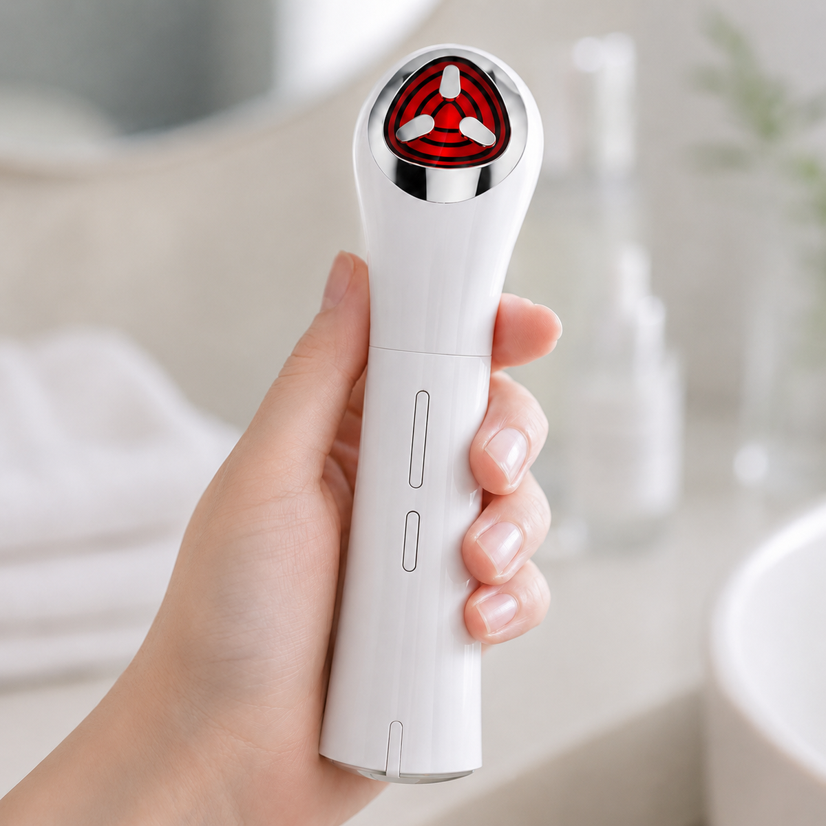 Bienelia™ Masajeador facial y de cuello con microcorriente, EMS y luz LED
